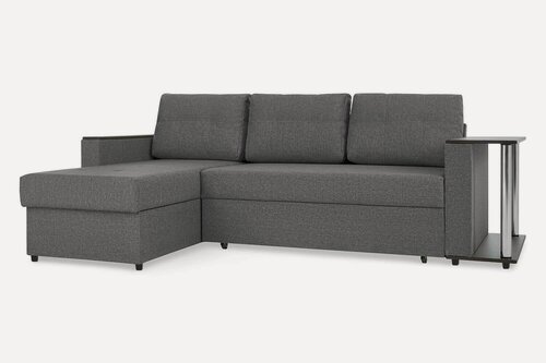 Изображение товара Угловой диван-кровать Hoff Атланта, 241х90,5х155 см, универсальный угол, тёмно-серый