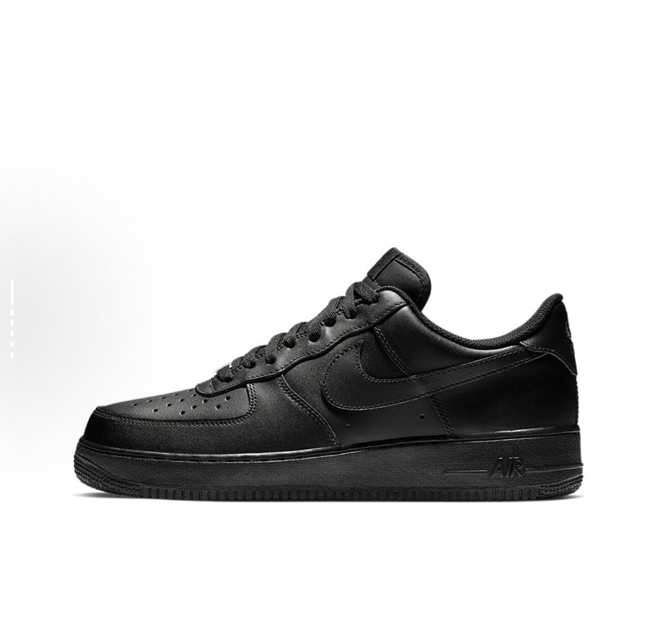 Кроссовки NIKE Air Force 1 '07 Low, полнота B (US)/ на среднюю стопу, размер 45EU/11US, черный