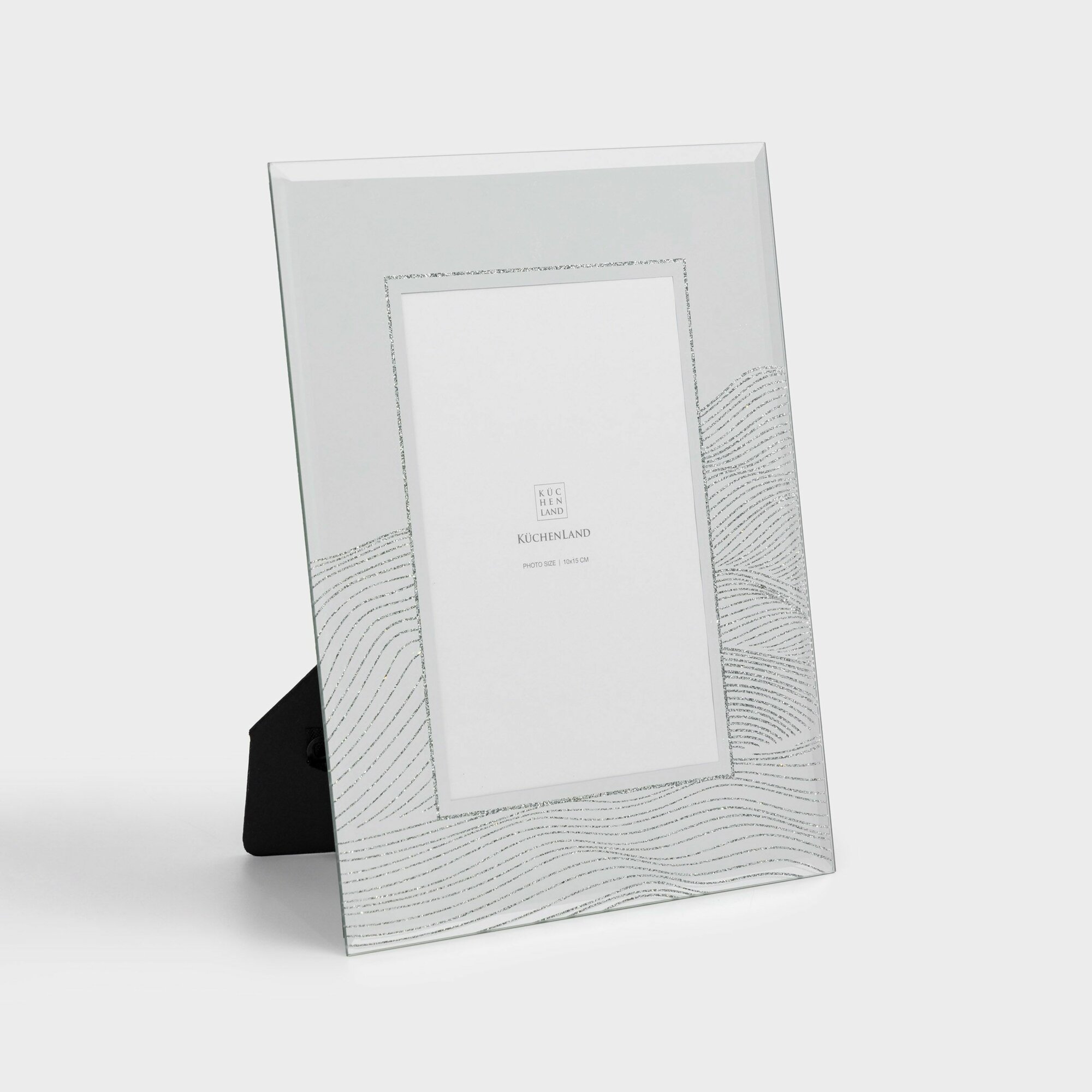 Фоторамка 17х22 см стекло серебристая Волнистые линии Actress