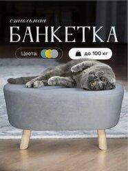 Пуф в прихожую маленький детский серый