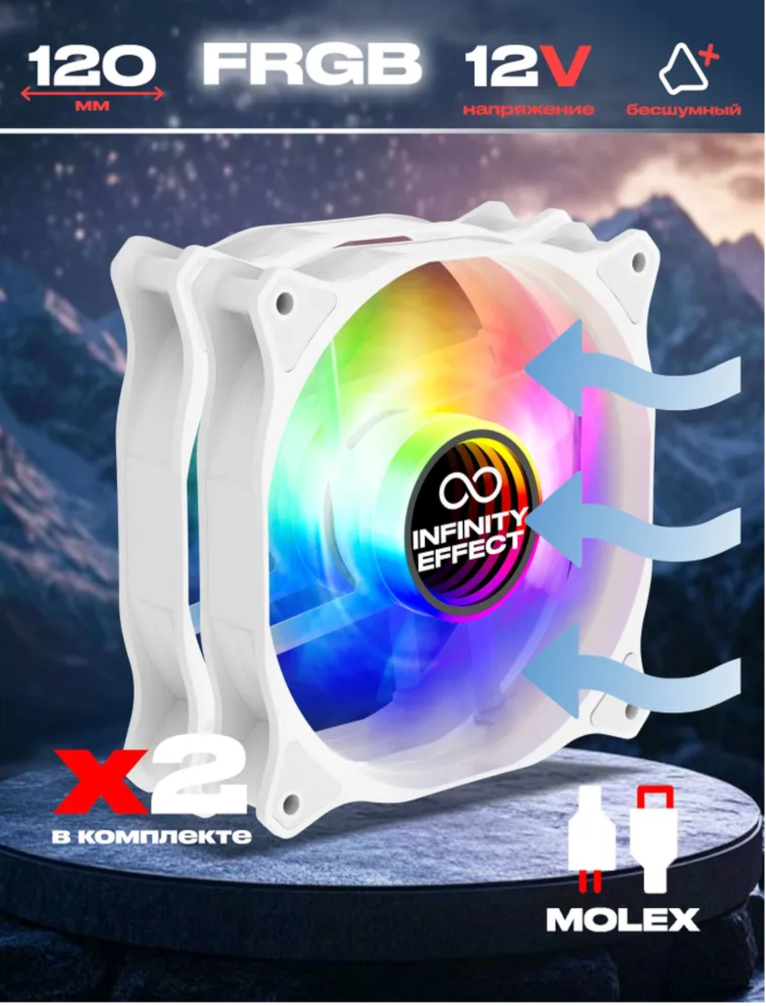 Комплект вентиляторов 1ron Pride Blade F1, 120 мм, FRGB, 2 шт