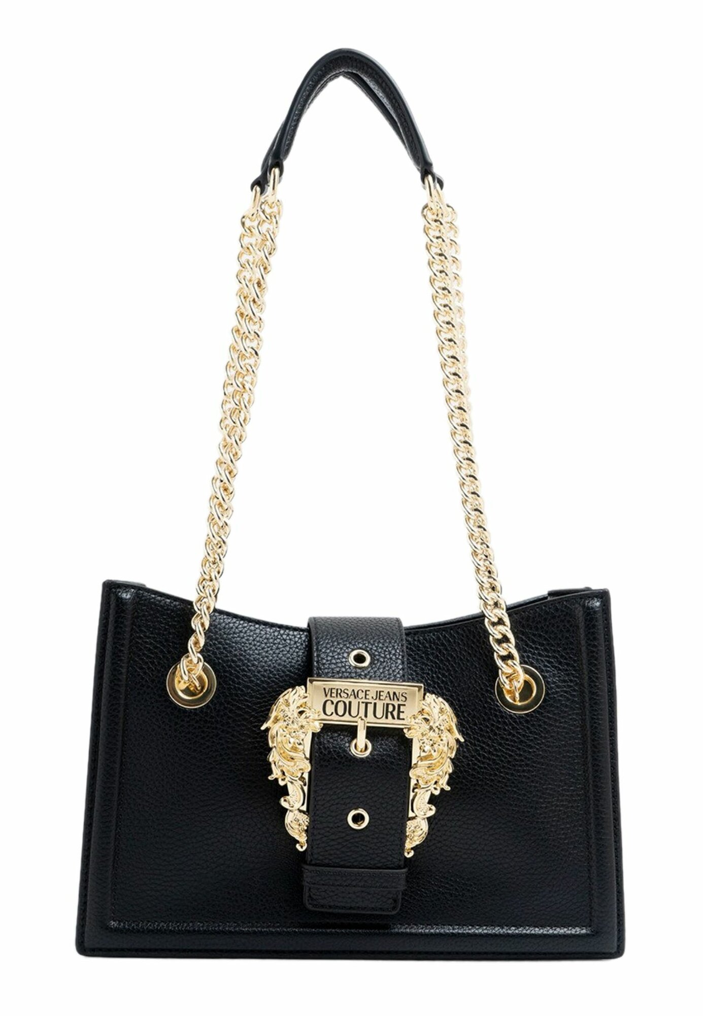 Сумка Versace Jeans Couture, фактура зернистая, черный