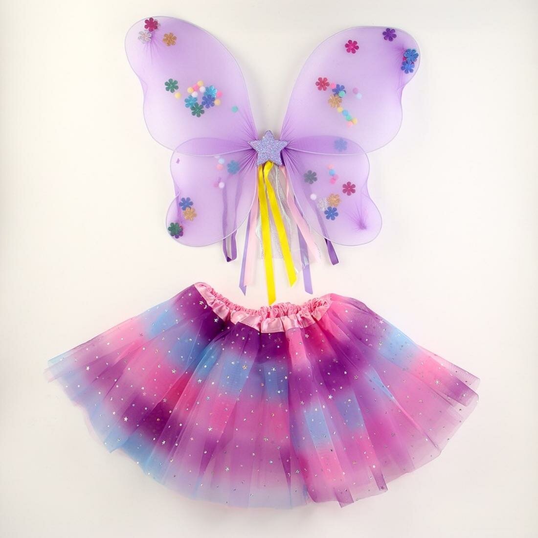 Карнавальный набор «Бабочка» 2 предмета: юбка крылья цвет фиолетовый