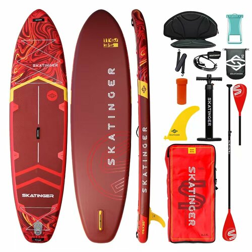 Надувная Сап-доска SKATINGER meteor Reds (SUP board) двухслойная 350*89*15см