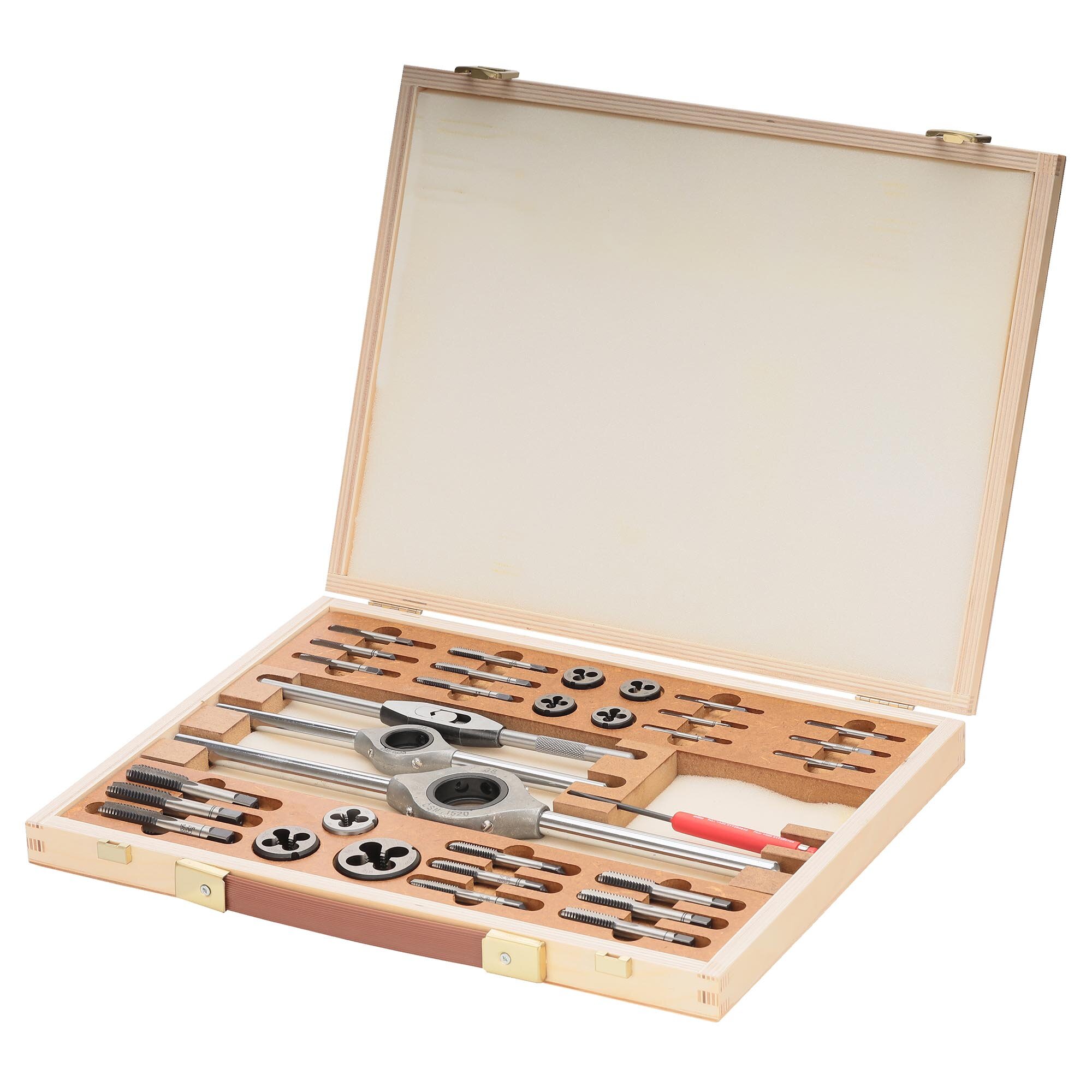 Набор метчиков и плашек Bucovice Tools M3-M12 115CrV3 34пр 310128