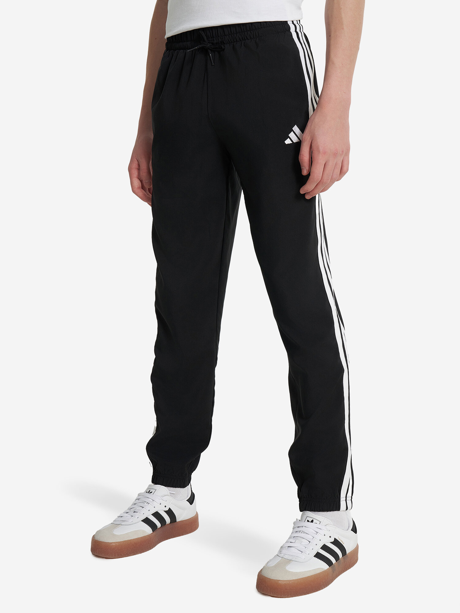 Брюки adidas, размер 164, черный/белый — фото 1