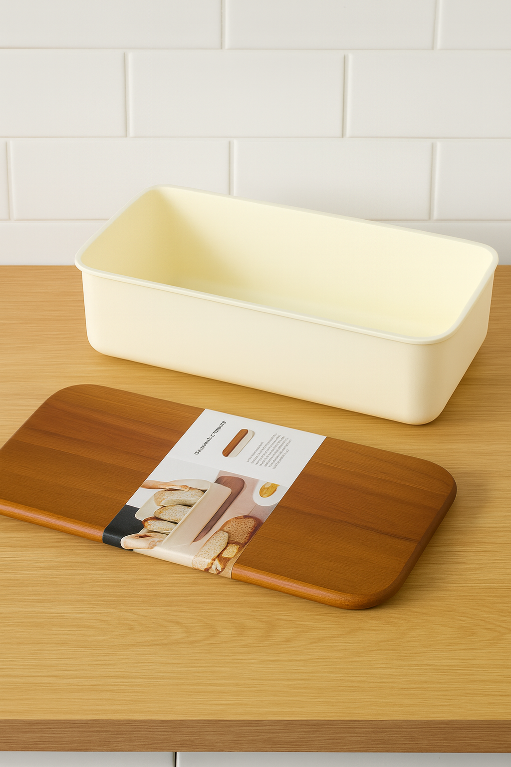 Хлебница с бамбуковой крышкой-разделочной доской — фото 1