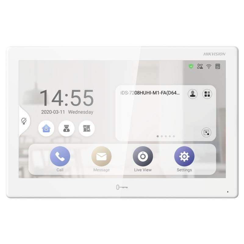 Видеодомофон IP Hikvision DS-KH9510-WTE1, сенсорный экран 10", для дома и офиса