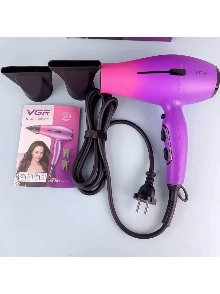 Фен для волос профессиональный VGR V-461, с отрицательными ионами и диффузором — фото 1