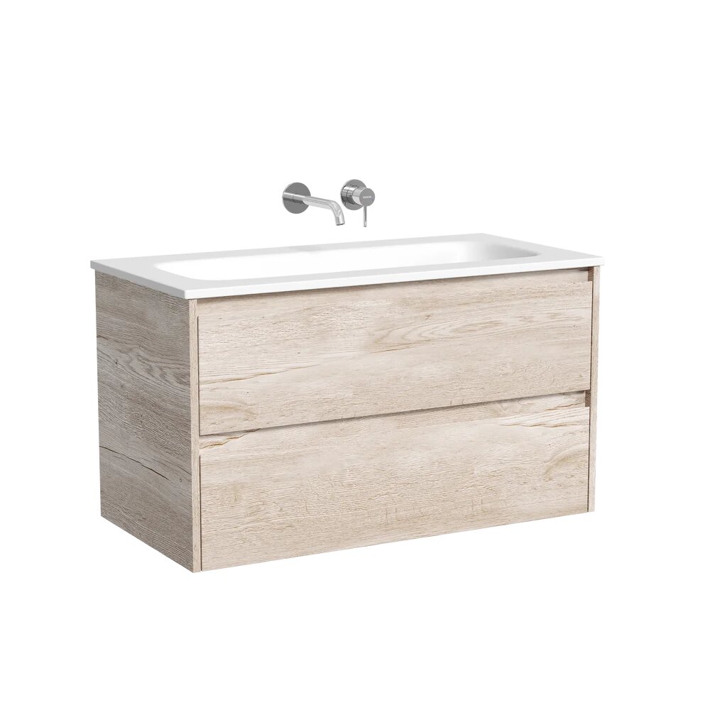 Тумба с раковиной Sancos Libra 90 подвесная дуб галифакс натуральный раковина СN7019wx