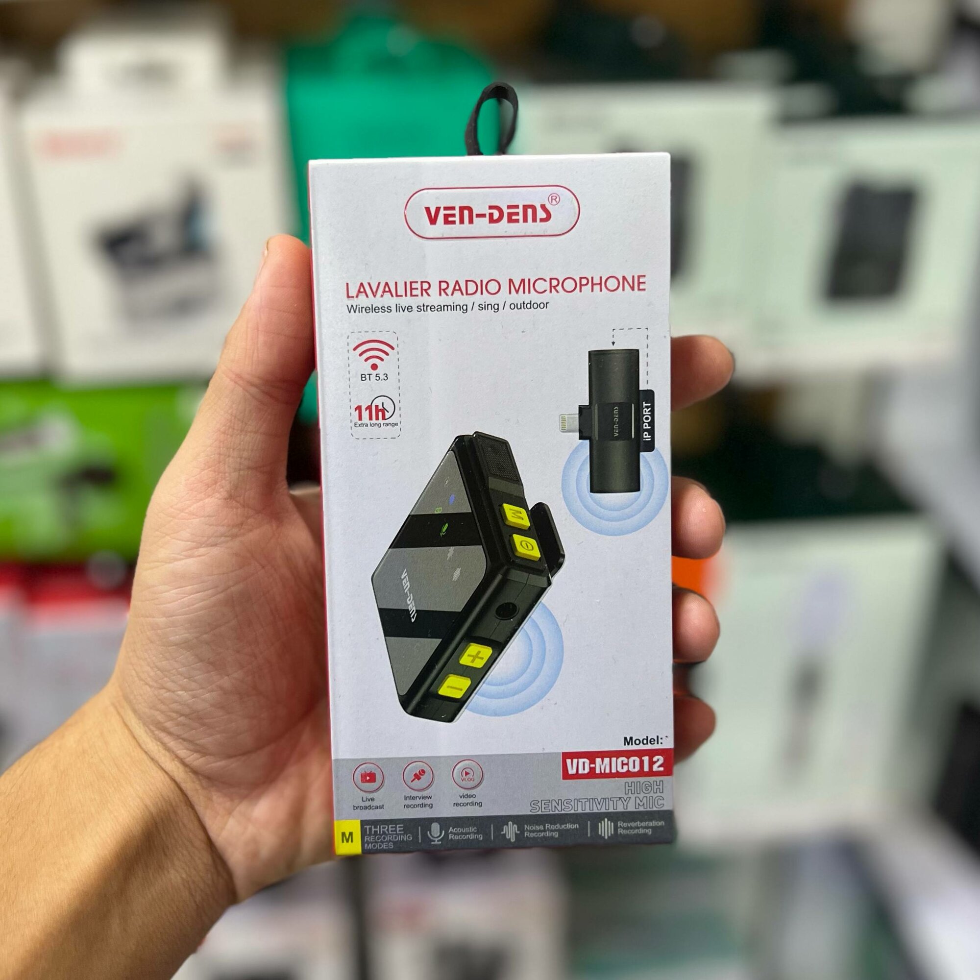 VEN-DENS VD-MIC012 — Микрофон — для прямых трансляций, интервью и видеозаписей,(беспроводной, высокой чувствительности)