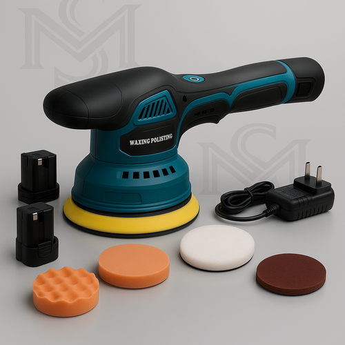 Изображение товара Полировальная машинка, для авто, 2 аккумулятора, 125мм, 5000 об/мин