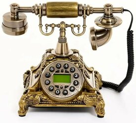 Ретро-телефон "Амес", 18х24х25 см, позолота