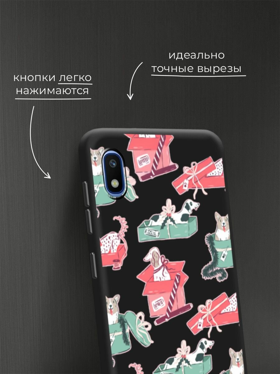 Чехол на Samsung Galaxy A10 / Самсунг А10 с принтом "Песики в подарках 2" — фото 1