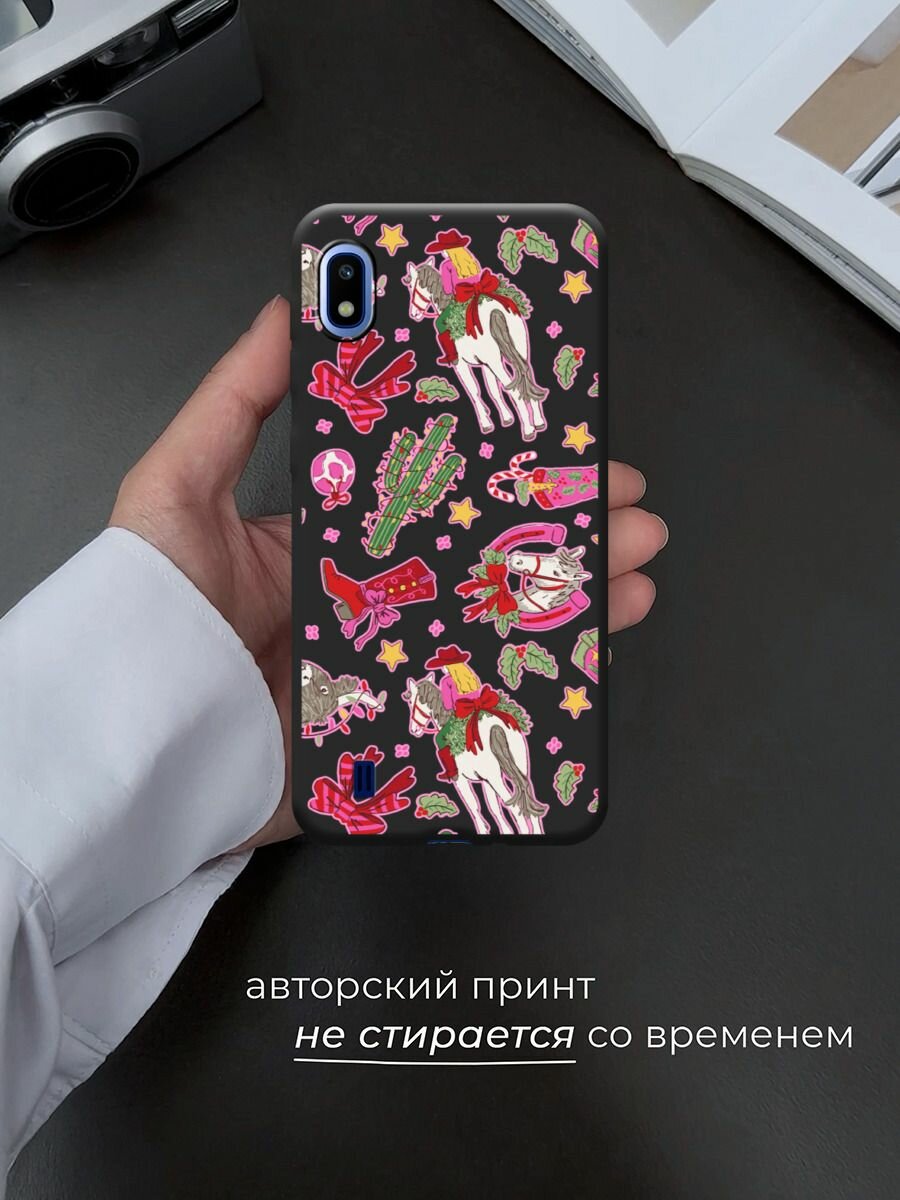 Чехол на Samsung Galaxy A10 / Самсунг А10 с принтом "Кактус с гирляндой 2" — фото 1