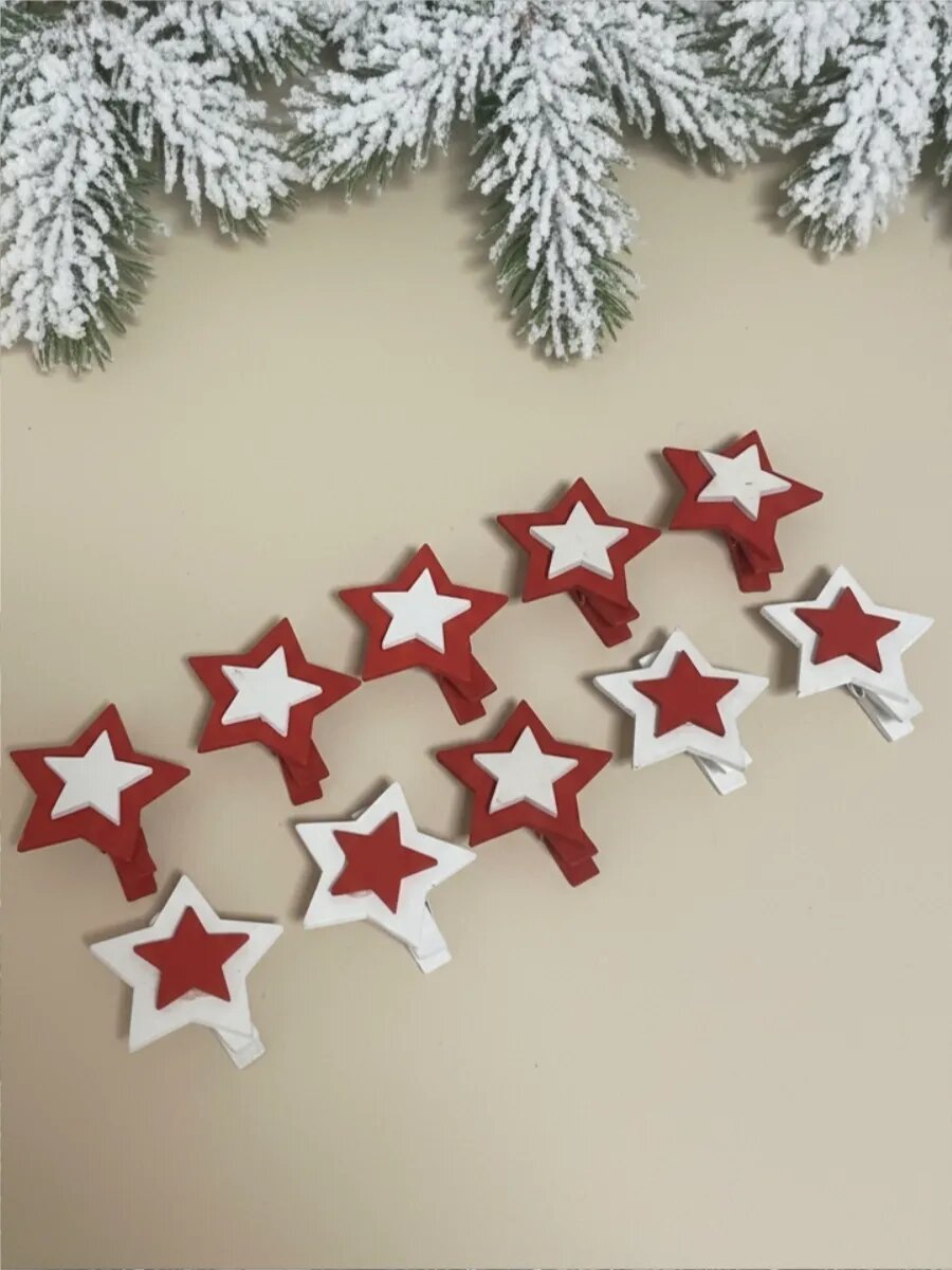 Прищепки деревянные, 10 штук — фото 1