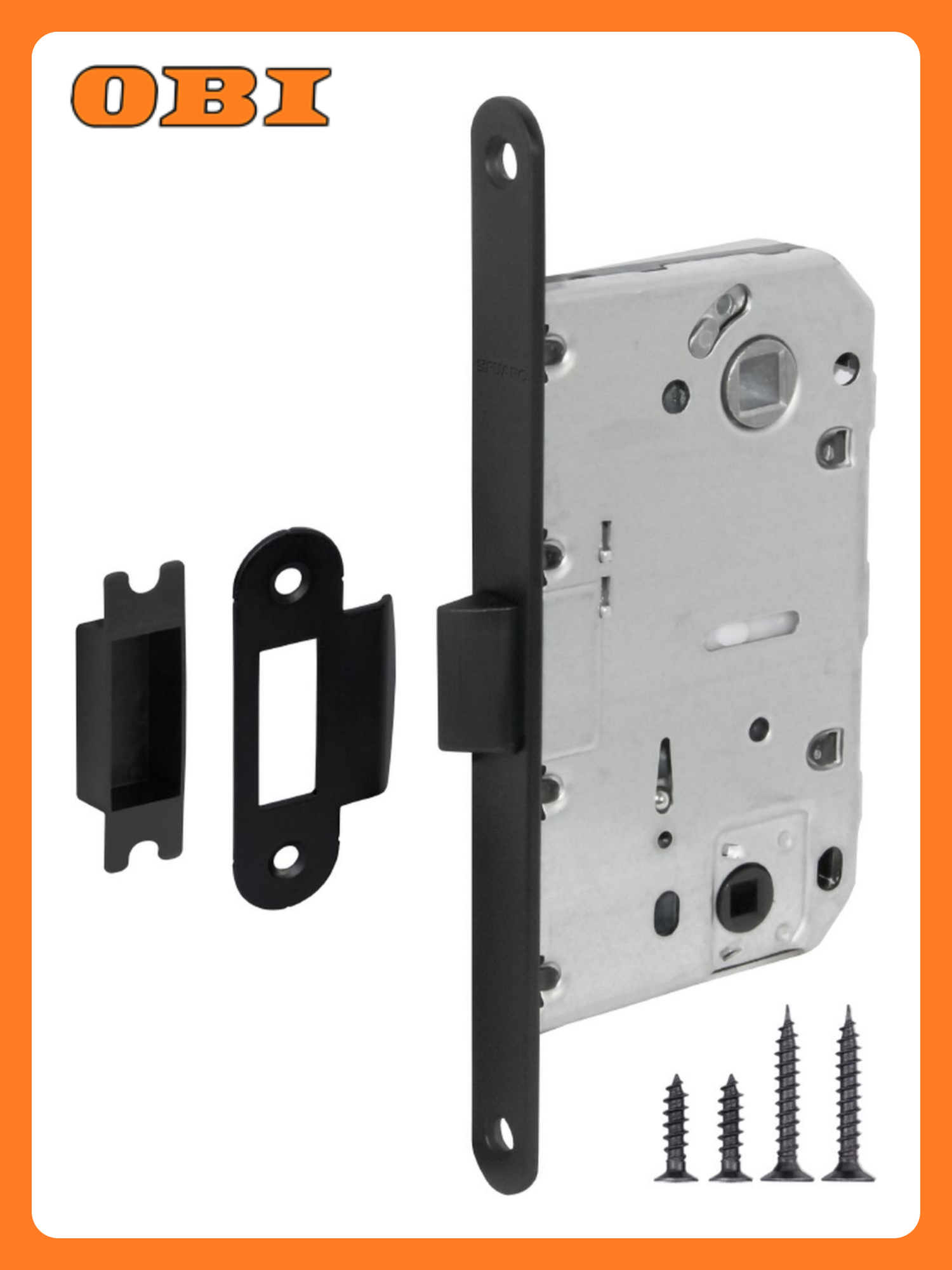 Дверная защелка Fuaro PLASTIC P96WC-50 врезная черная 1 шт