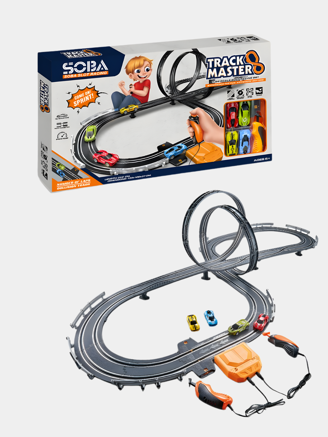 Трасса гоночная, автотрек с машинами, машинки на пульте управления — фото 1