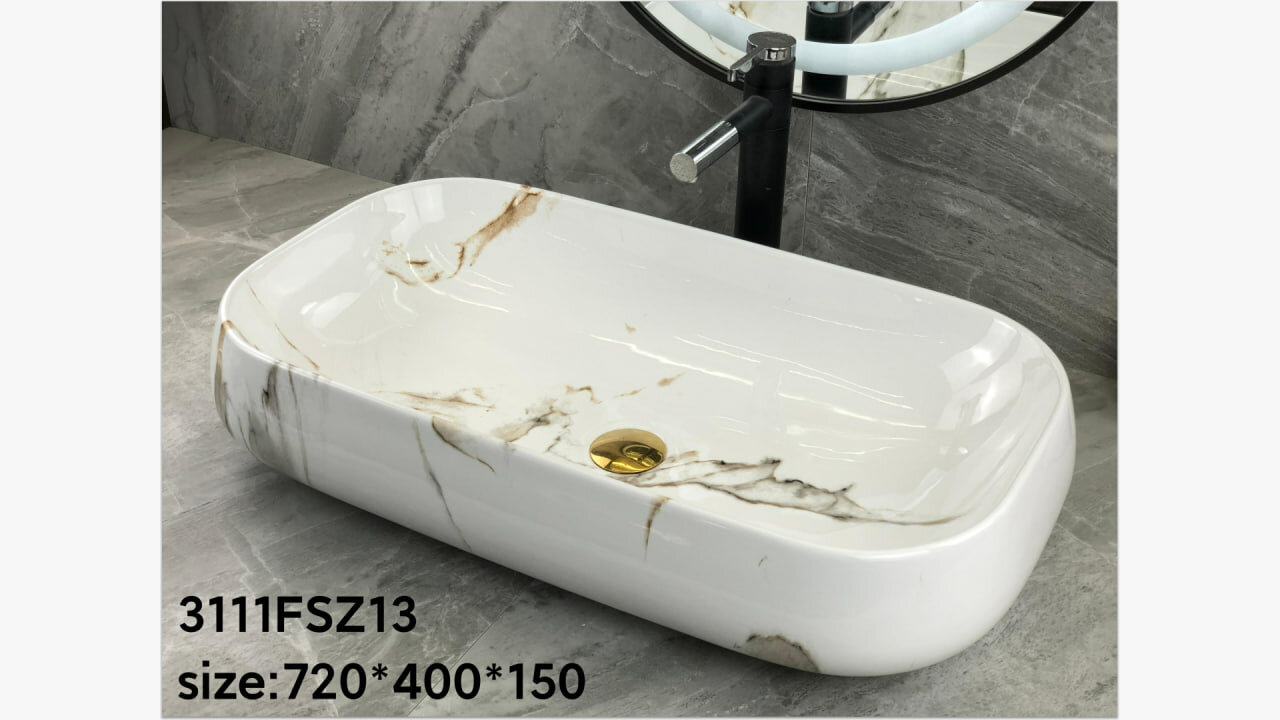 Раковина накладная OSSO 311 , керамическая, овальная, белый, для ванной комнаты