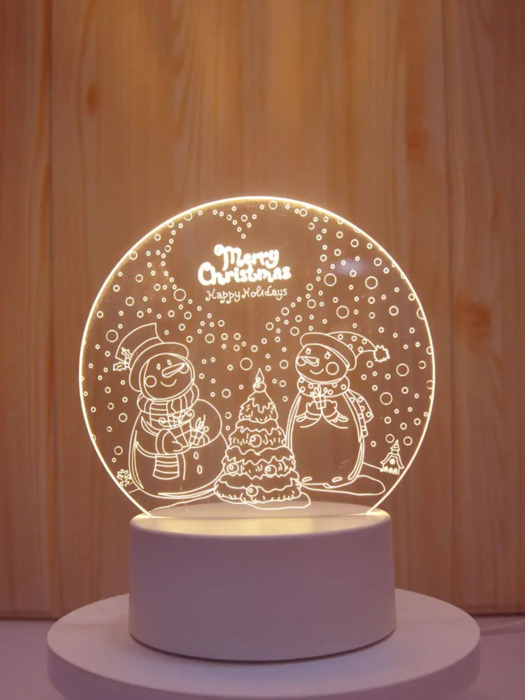 Ночник 3D "Снеговик", светильник настольный светодиодный, новогодний, тёплый свет