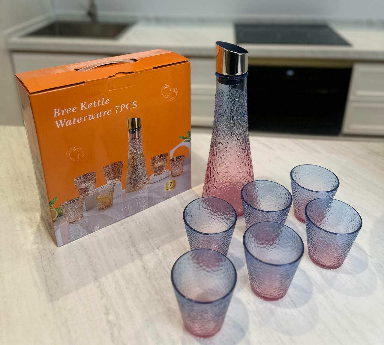 Набор "Графин и Стаканы", 1+6 шт, фиолетовый подарочная упаковка