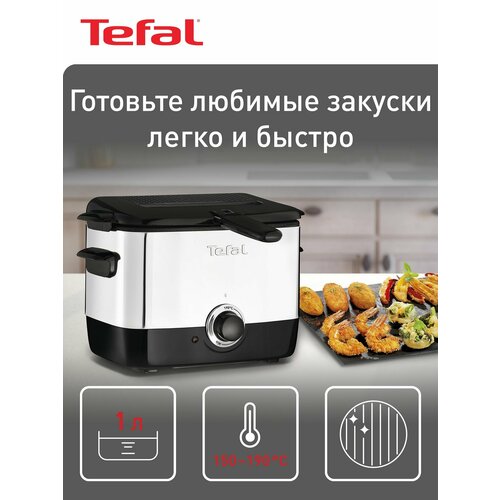 Фритюрница Tefal FF 2200 Minifryer 25 см черный/хром