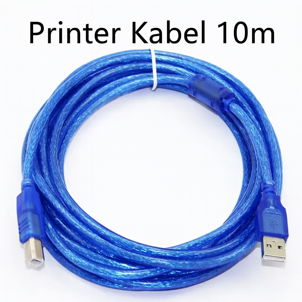 Кабель для Printer, экранированный, USB A-USB B, 10 м, синий, высокое качество