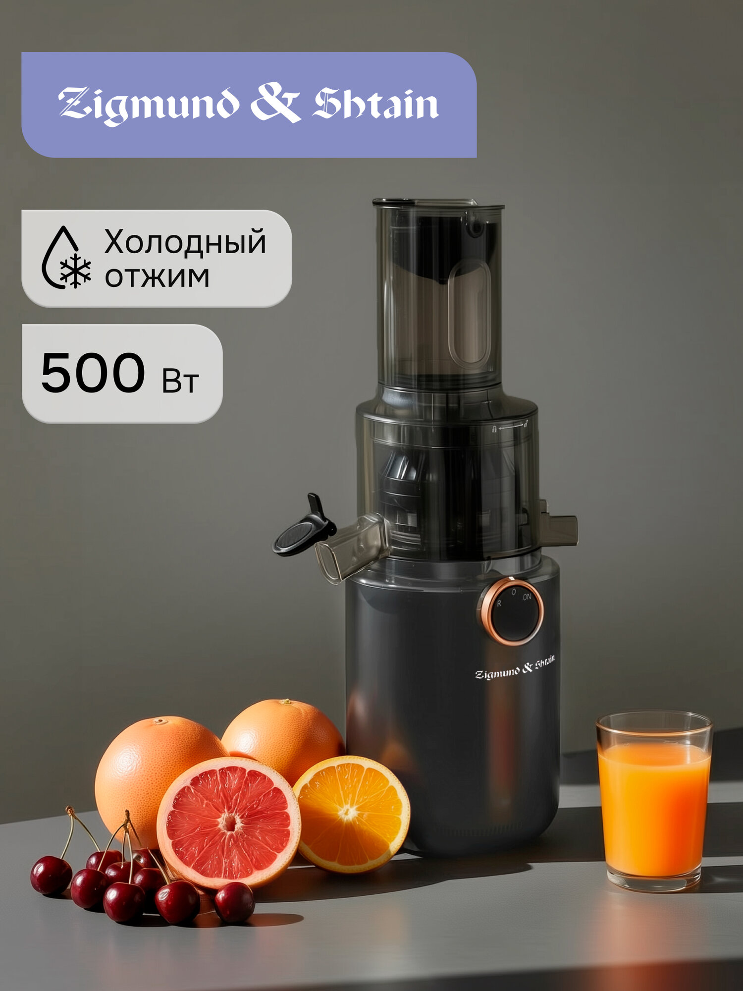 Соковыжималка Zigmund & Shtain ESJ-771 шнековая 500 Вт серый графит