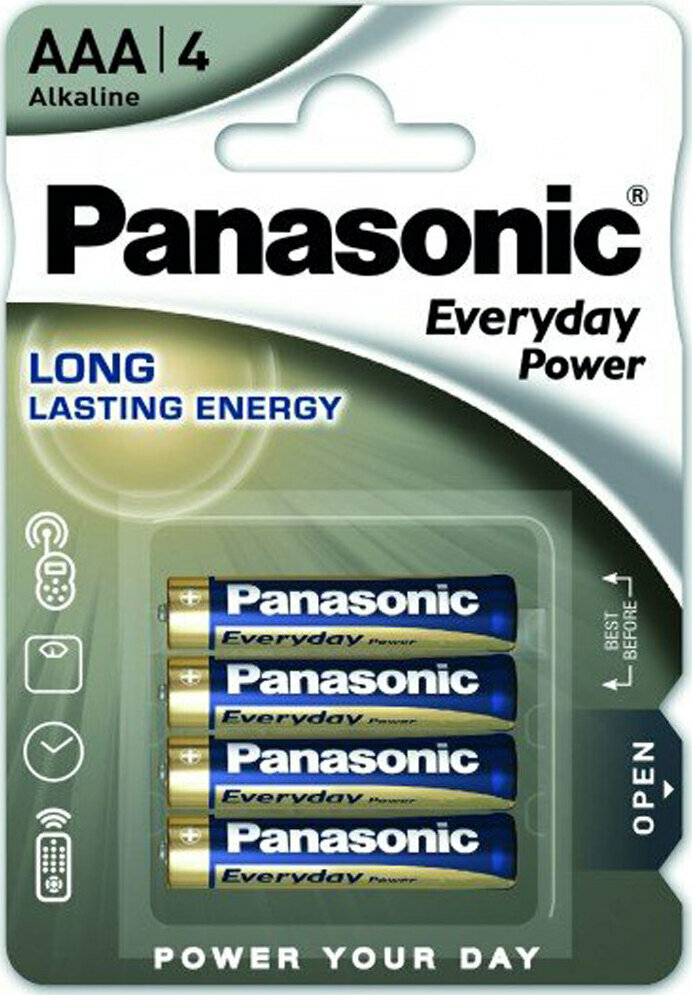Батарейки Panasonic AAA щелочные LR03EPS/4BP RU Everyday Power в блистере 4шт