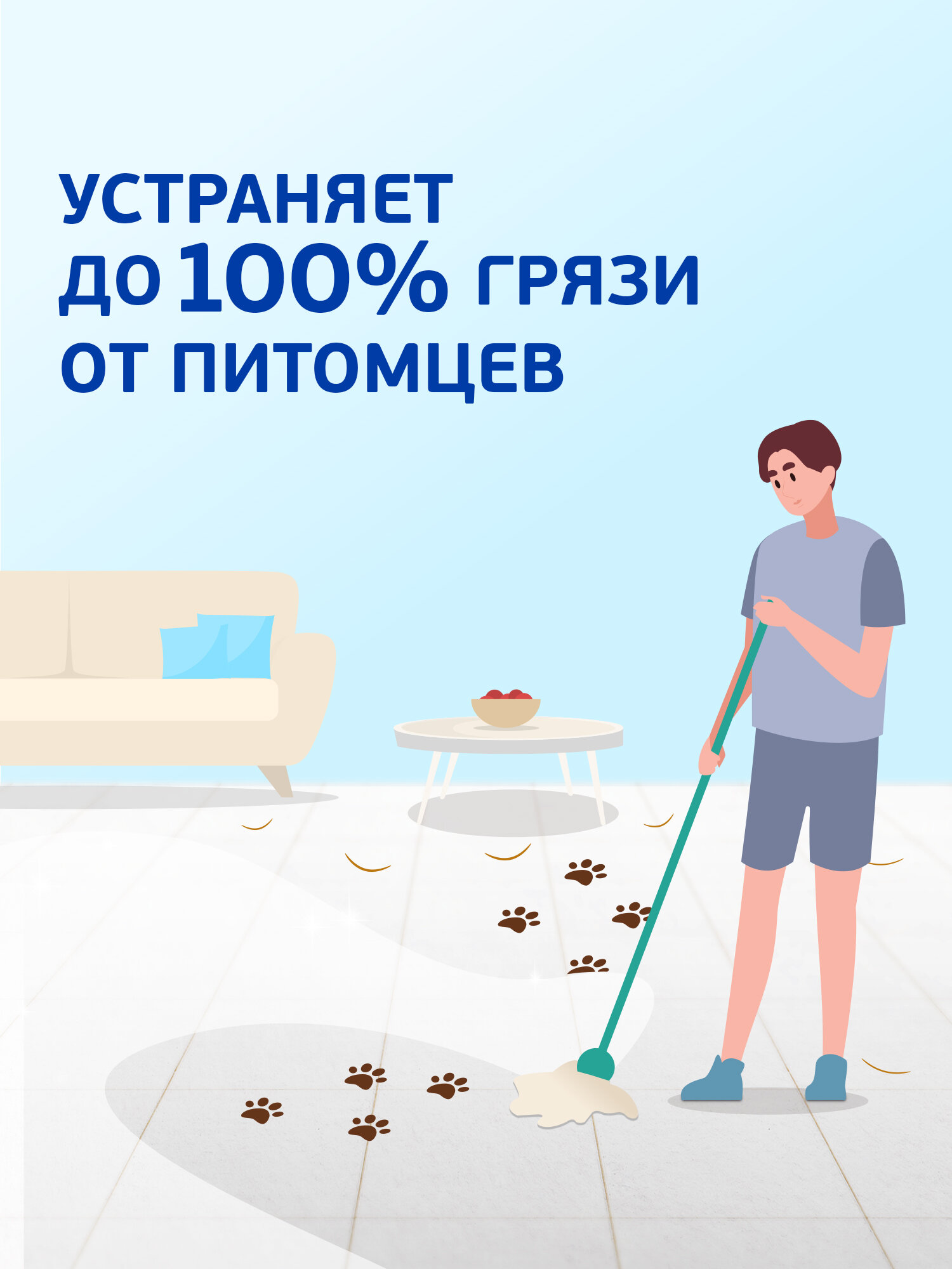 MR PROPER Моющая жидкость для полов и стен для домов с кошками Свежий Цитрус 500мл — фото 1