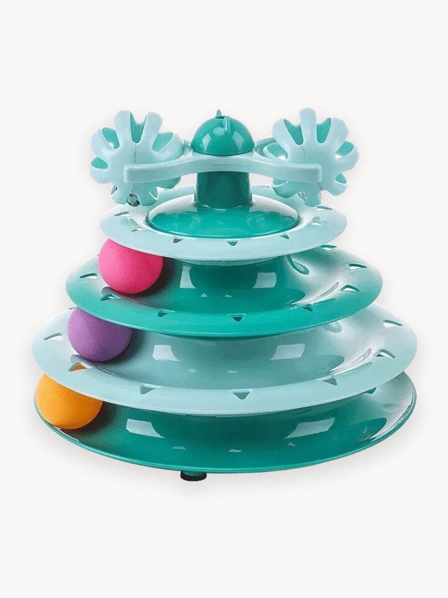 Игрушка интерактивная ZooWell Track для кошек с дразнилкой, зеленая