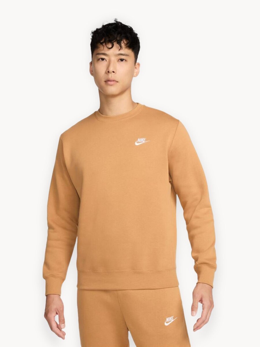 Свитшот спортивный NIKE Club Crew, размер L, , светло-коричневый