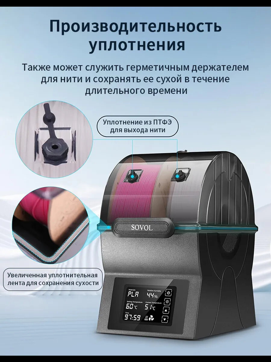 Камера сушильная для филамента Sovol SH02 для 2-х катушек для 3D-принтера — фото 1