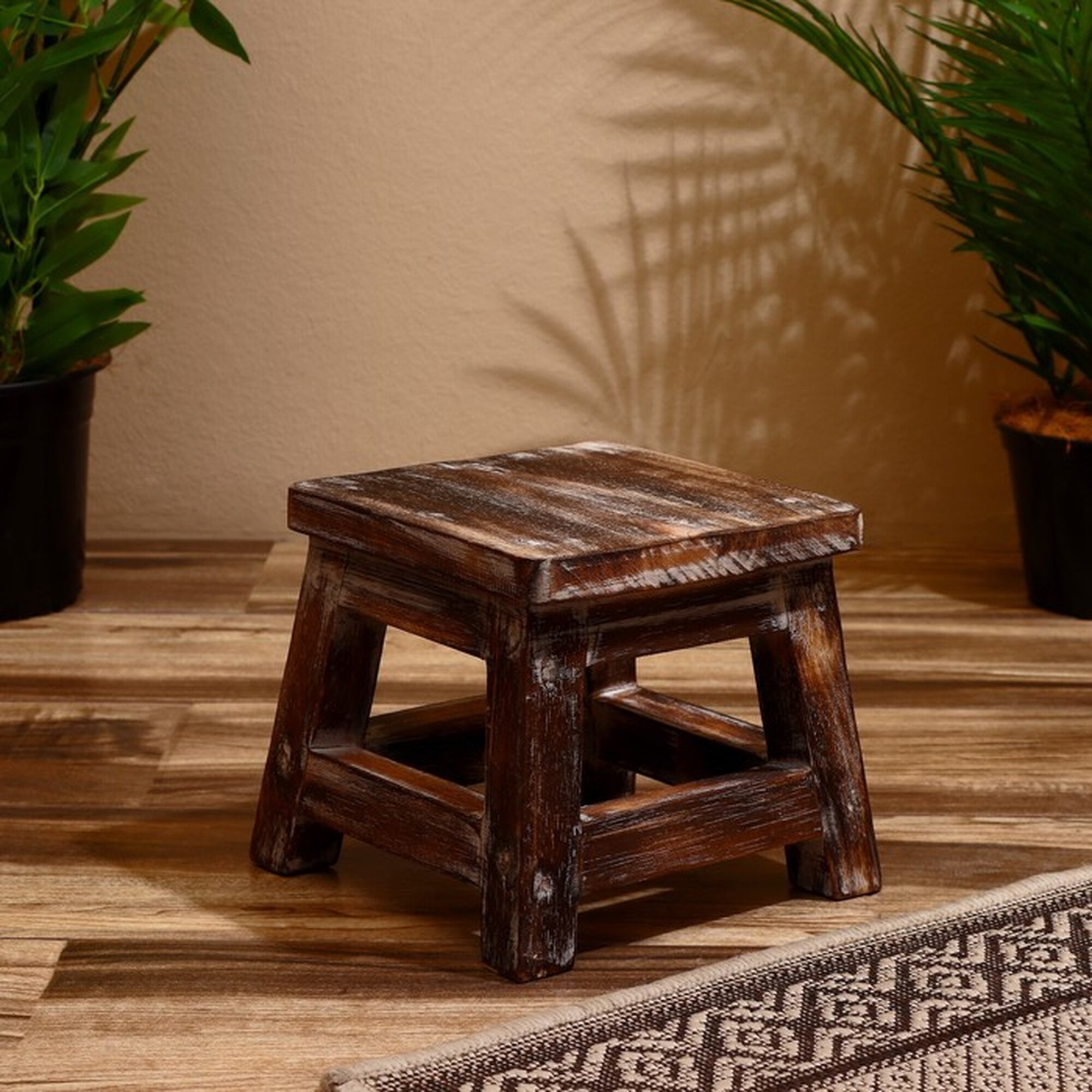 Табурет Сима-ленд дерево албезия для гостиной коричневый 21x21x18 см