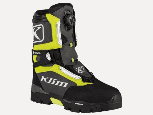 Изображение товара Снегоходные ботинки KLIM KLUTCH GTX BOA, мужские, зимние, чёрно-желтые, на шнуровке, мембрана GORE-TEX, 11