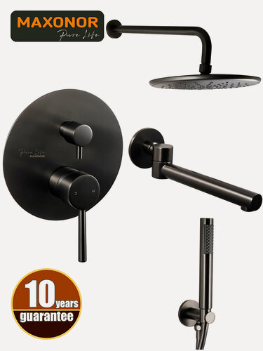 Изображение товара Встроенная душевая система Maxonor Pure Life SUPERIOR PL7487-9 Графит матовый Латунь