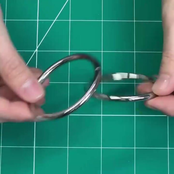 Разъемное кольцо, диаметр 50 мм, никель, 2 шт — фото 1