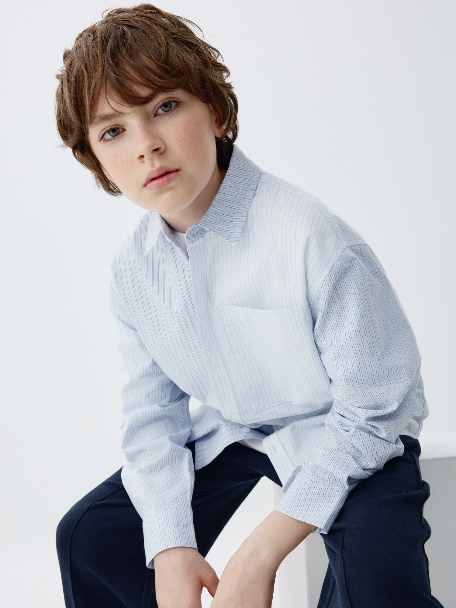 Рубашка Sela размер 140 голубой