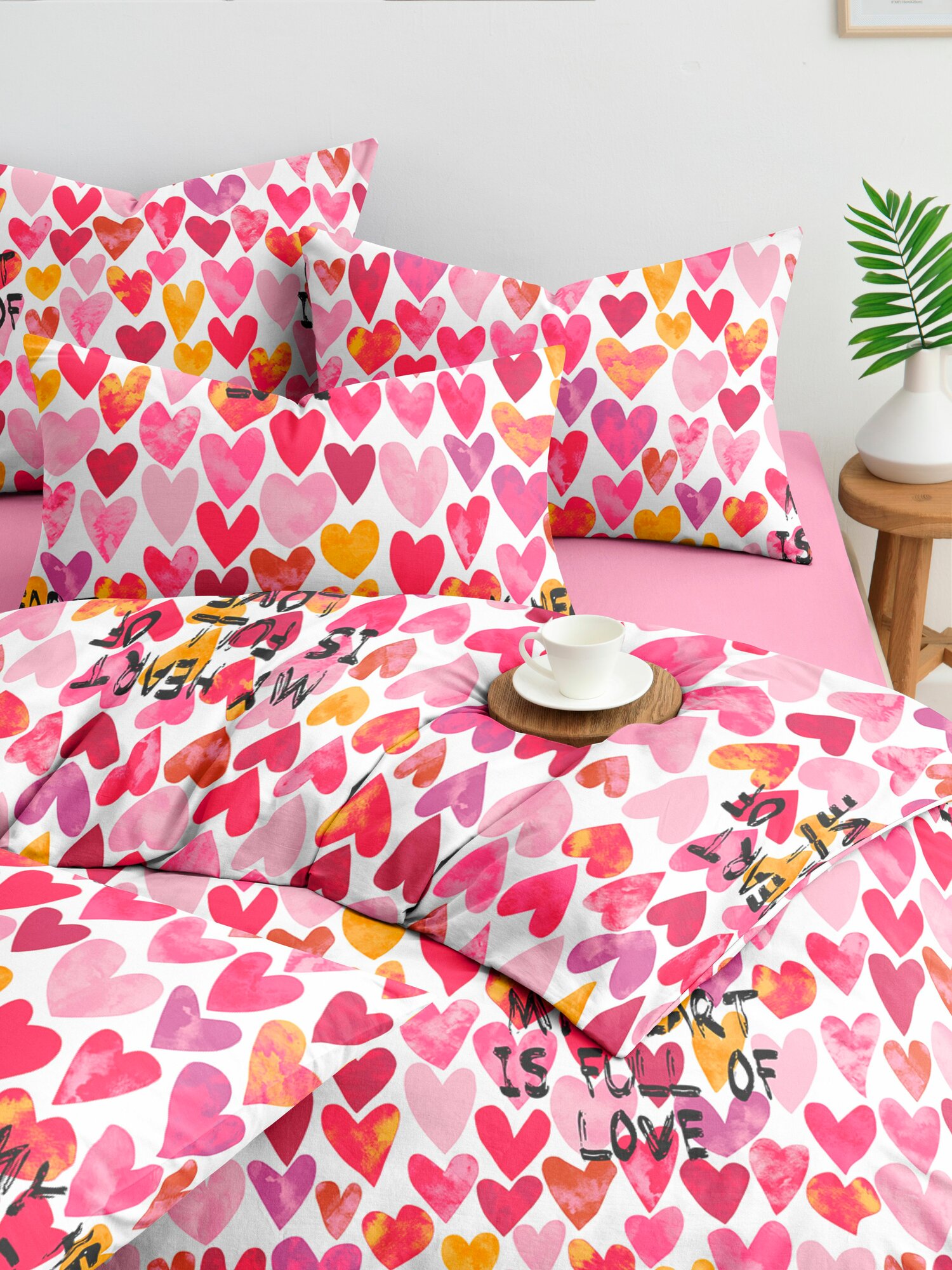 Постельное белье 2 х спальный комплект наволочки 70х70 ТМ Веселина Харт 100% хлопок ткань бязь