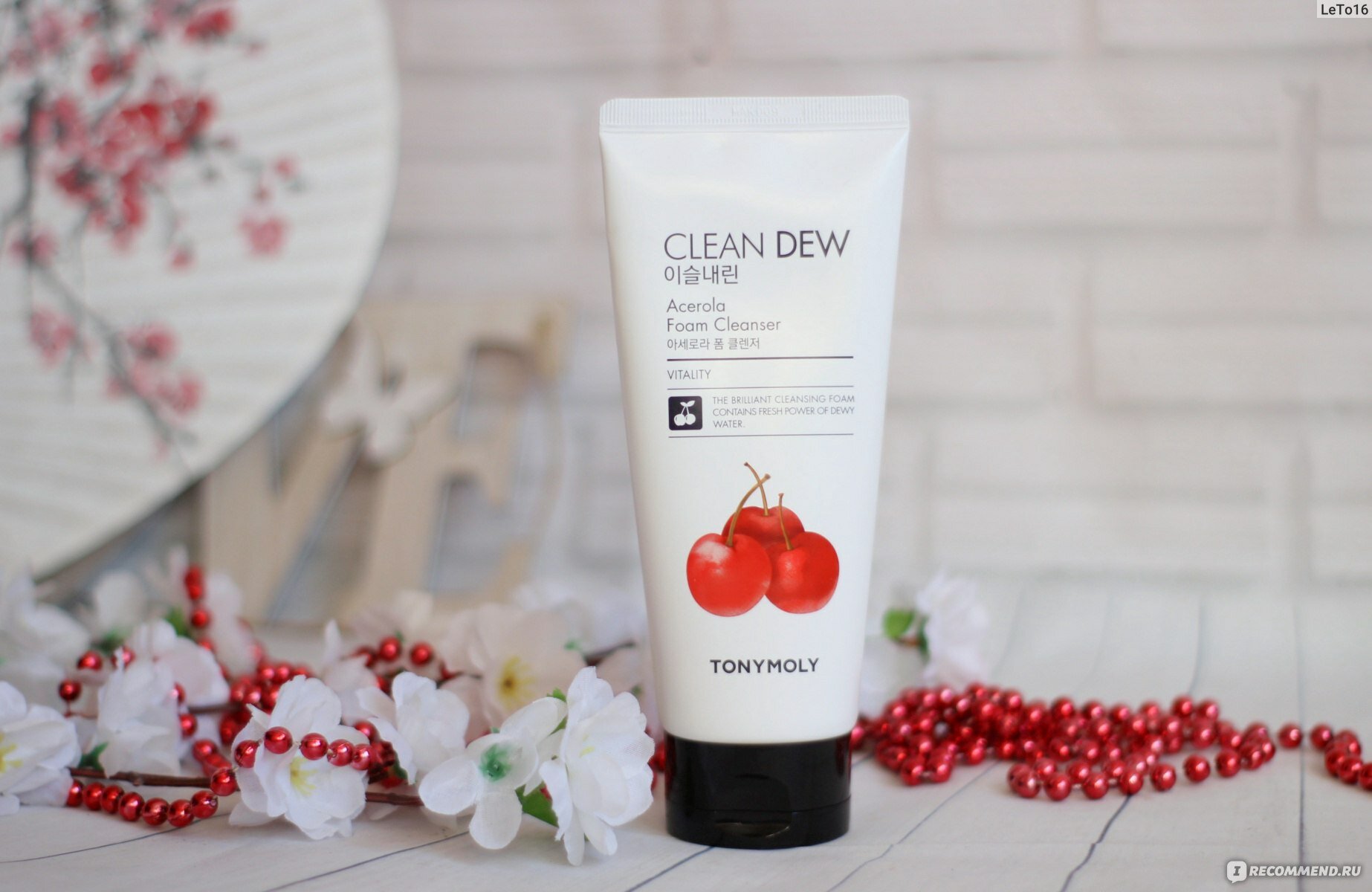 Очищающая пенка для умывания лица от бренда TonyMoly Clean Dew c экстрактом ацеролы
