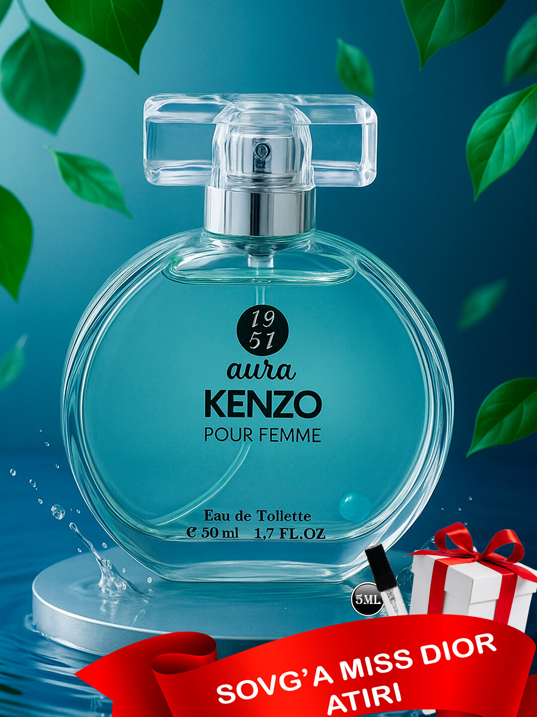 Женская туалетная вода Aura Kenzo, 50 мл+Пробник духов Miss Dior 5 мл в подарок