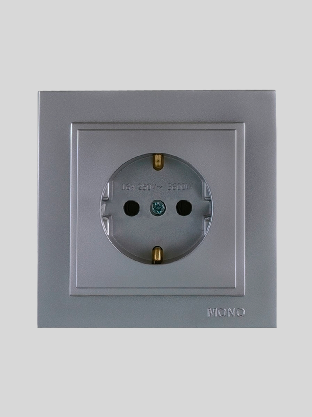 Розетка Despina, с заземлением Voltus MONO ELECTRIC, белый, черный, серебряный, золотой, хром