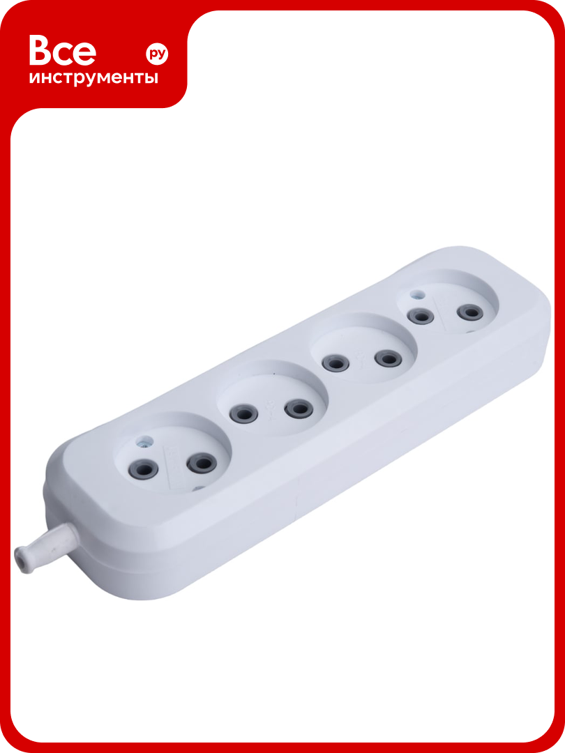 Розеточная колодка PROCONNECT 4 гнезда без заземления Эконом 11-8714
