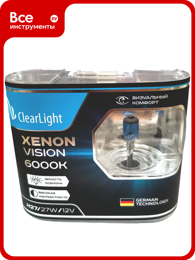 Комплект ламп Clearlight H27, 12 В, 27 Вт, XenonVision, 2 шт. MLH27XV