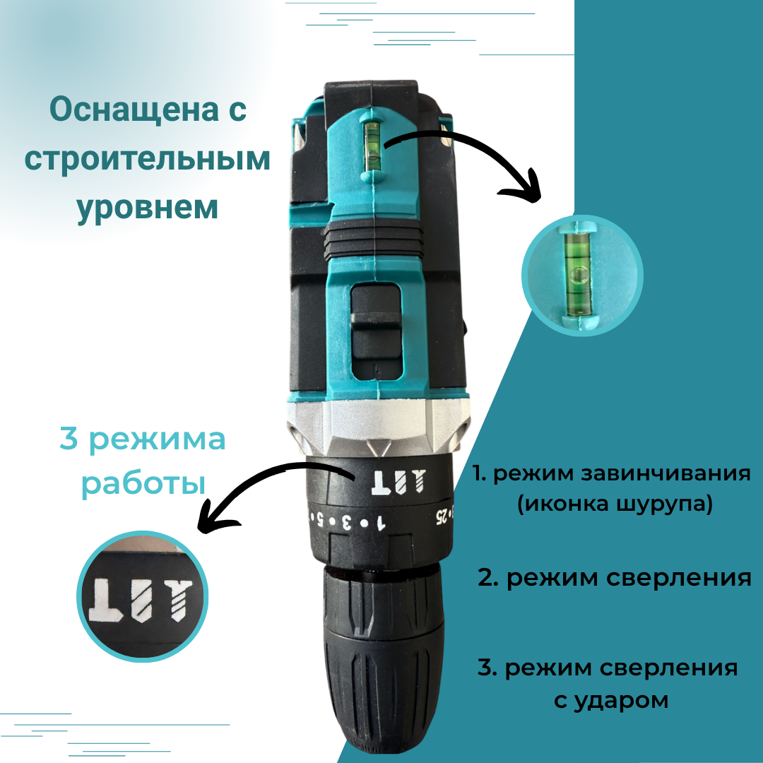 Дрель-шуруповерт Makita 48V 45 H·m, с двумя аккумуляторами 5.0 AH — фото 1