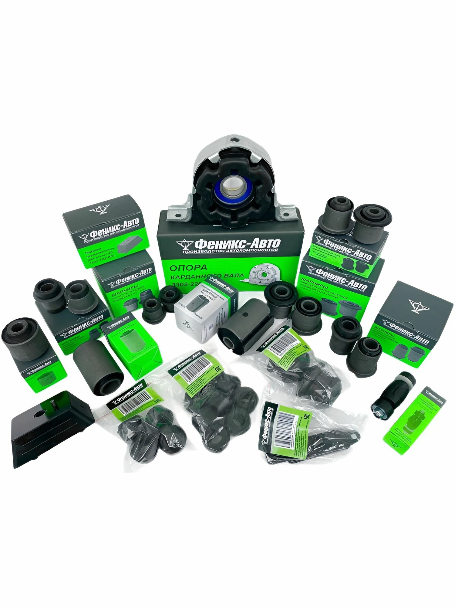 Комплект подушек двигателя Fenavto, для ГАЗ Газель, резина, 2 шт — фото 1