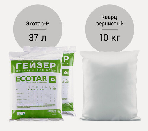 Изображение товара Комплект загрузки для системы 1054 Экотар B и кварц. Ионообменная смола для умягчения воды и обезжелезивания