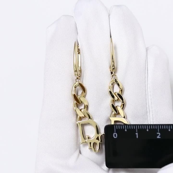 Серьги Diamant online, желтое золото, 585 проба, длина 5.3 см, , прозрачный — фото 1
