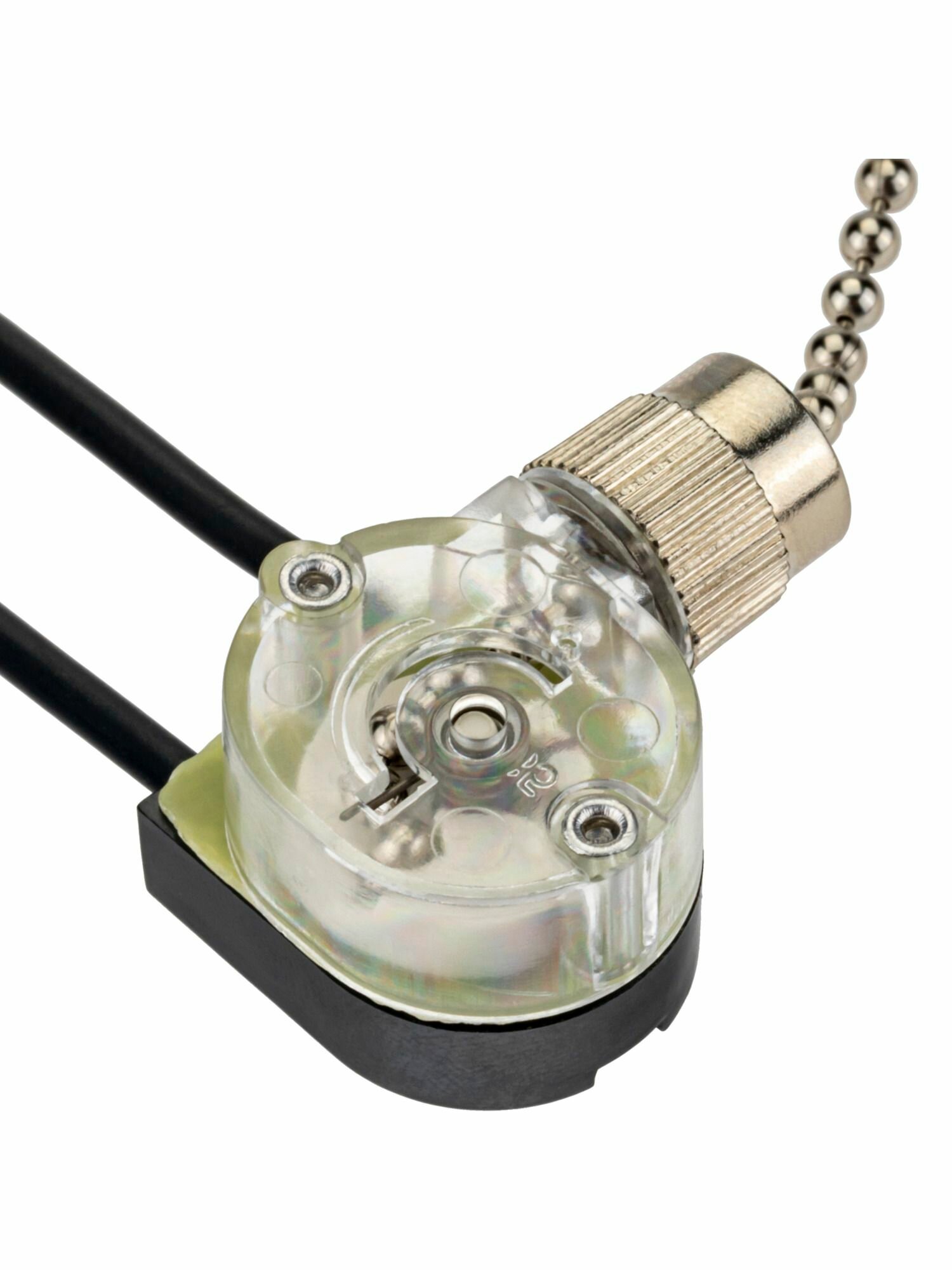 Выключатель с цепочкой для бра, светильников, торшеров, вентиляторов, 2А, серебро, 26801 7, duwi — фото 1