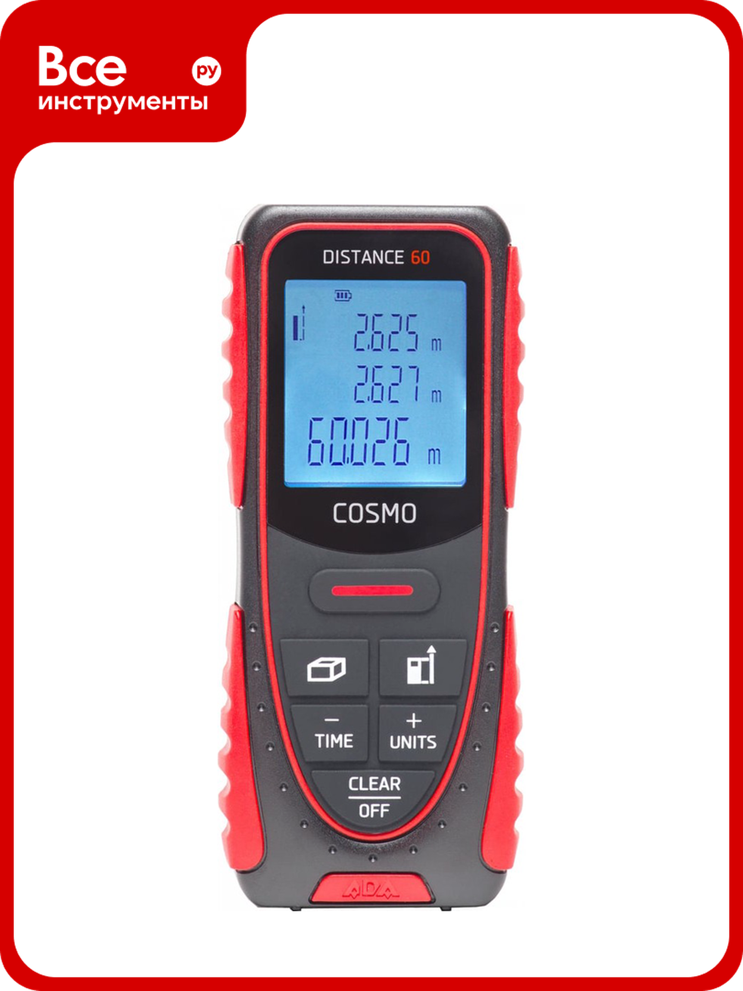 Лазерный дальномер ADA Instruments Cosmo 60, с таймером, 60м, точность ±1,5мм
